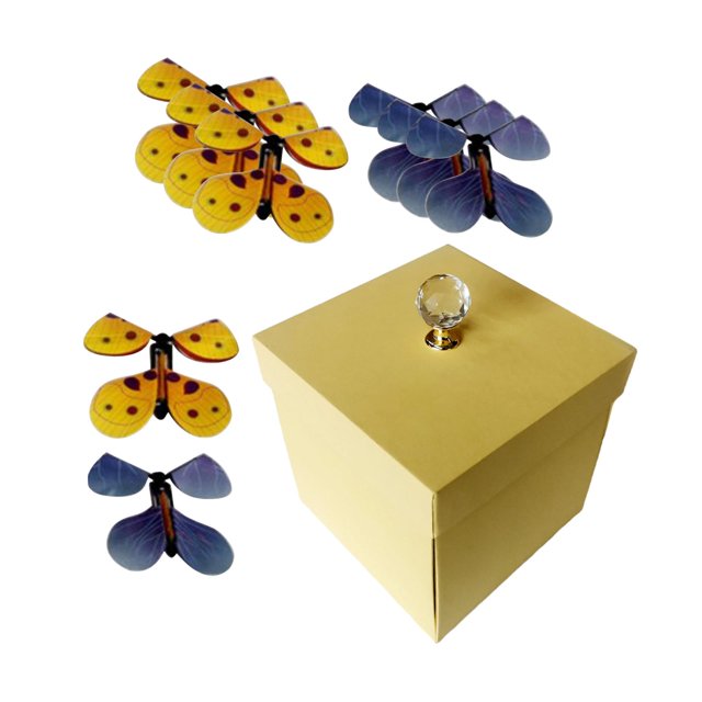 KLKCMS Butterfly Gift Box Creative for Father's Day Wedding Anniversaries Yellow