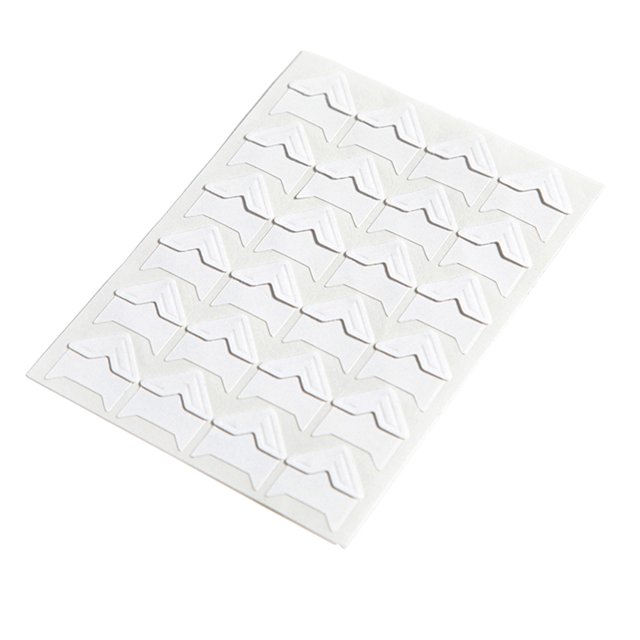 ZheElen 24piece Easy To Remove Vintage Corner Kraft Stickers Durability Wide Application white