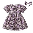 thumbnail image 2 of DuoJiaJ Robe à Manches Courtes pour Tout-Petites Filles, Imprimé Léopard, Robe de Fête, Vêtements, Taille 6-12 Mois, 2 of 5