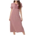 thumbnail image 1 of Longues Chemises de Nuit pour Femmes Robe de Nuit d'Été Confortable à Col Rond pour Femmes Ample à Manches Courtes Vêtements de Maison, 1 of 6