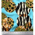 thumbnail image 1 of Soimoi Blue Poly Georgette Fabric Leopard & Wild Animal Skin Fabric Prints by Yard 42 Inch Wide, 1 of 3