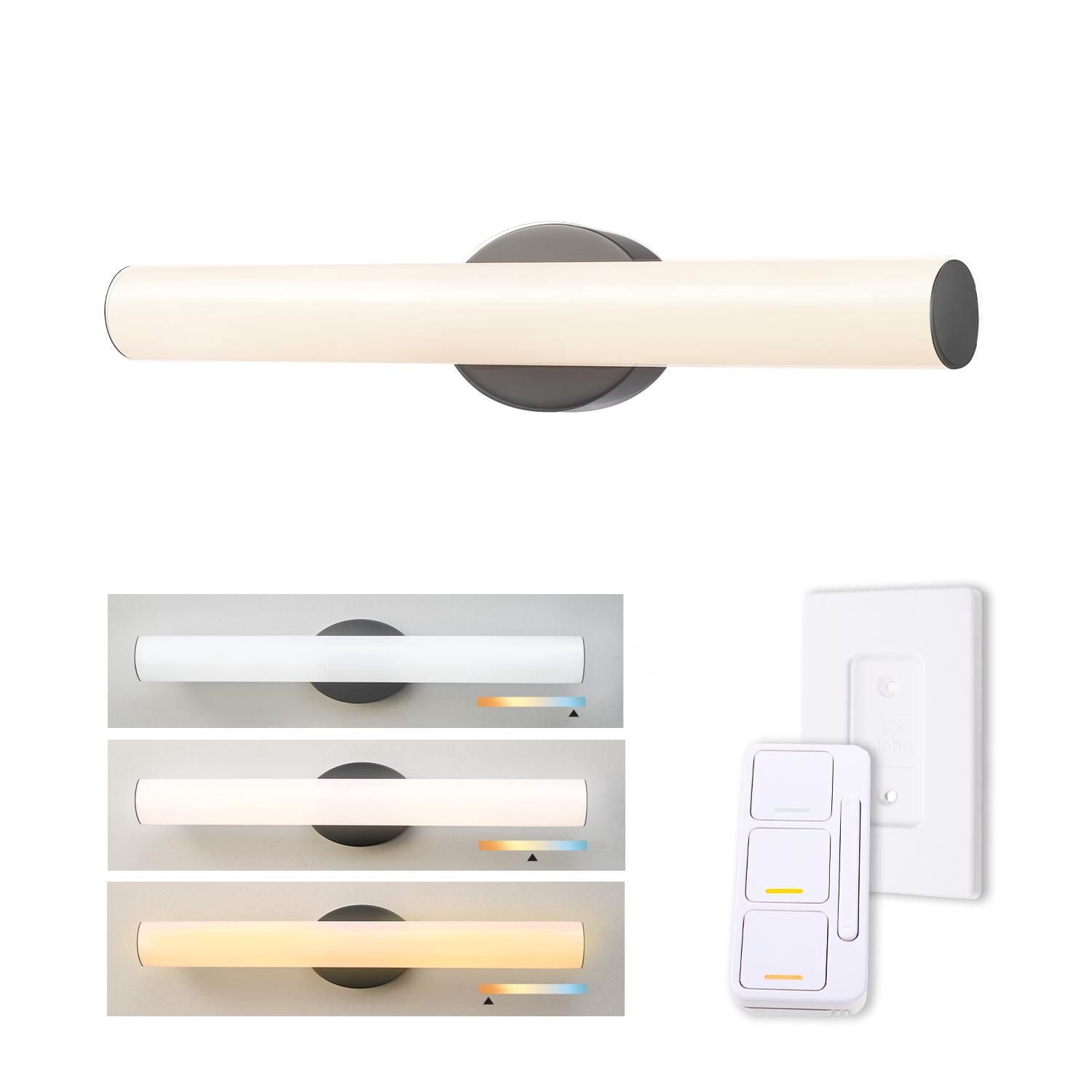 AmbianceSelectMC applique murale couleur ajustable noir de 24 po à DEL intégrée avec diffuseur en acrylique givré et télécommande murale avec gradateur