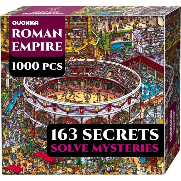 Quokka Casse-Têtes pour Adultes 1000 Pcs – Casse-Tête Roman Empire Colisée – 163 Mystères Cachés, 2 Enveloppes Secrètes pour une Expérience Immersive
