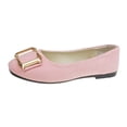 thumbnail image 1 of Pink Women'S Canvas Shoes Square Toe Decor Buckle Flat Solid Color Candy Color Casual Breathable Work Footwear For Spring Autumn Wear Size 37, 1 of 3