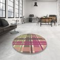 thumbnail image 4 of Ahgly Company Tapis d'Intérieur Lavable à la Machine, Carré, Transitionnel, Framboise Violet, Tapis de Zone, 5 Pieds Carré, 4 of 7