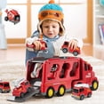 thumbnail image 1 of Red Simulation Car Model Lights And Music Transport Vehicle Engineering Vehicle Container Car Holiday Boys & Girl Educational Play Toys For Kids, 1 of 9