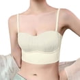 thumbnail image 1 of Fgnfyis Thin Padded Bra with Removable Padding Seamless Full Coverage Bras for Women Adjustable Underwire Lingerie Solid Color Womens Bras Light Yellow S, 1 of 4