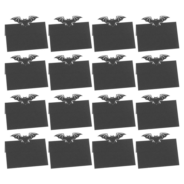 50pcs Bat Places Cards Black Blank Place Cards Table Seating Place Cards for Halloween