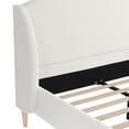 thumbnail image 5 of Noble House Queen Size Bed Frame, Upholstered Platform Bed, Soft Boucle Wingback Headboard,white, 5 of 5