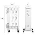 thumbnail image 4 of Costway 1500W Oil-Filled Heater Portable Radiator Space Heater w/ Adjustable Thermostat White, 4 of 10