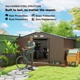thumbnail image 4 of Outsunny 11' x 13' Garden Storage Shed w/ Steel Foundation Kit, Brown, 4 of 10