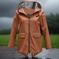 thumbnail image 3 of WRKEKC Manteau Coupe-Vent Imperméable à Capuche pour Femme, Imperméable de Randonnée Léger à Fermeture Éclair Intégrale avec Poches, 3 of 6