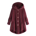 thumbnail image 1 of Womens Cardigan Plus Size Button Plush Tops Hooded Loose Cardigan Wool Coat Winter Jacket Navy Xl, 1 of 3