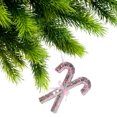 thumbnail image 2 of Sparkly Glass Double Candy Cane Ornament, 2 of 3