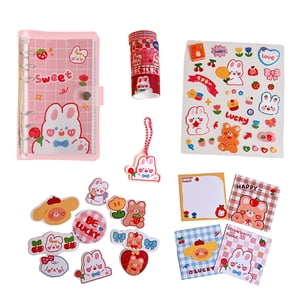 Mini Binder avec enveloppe en espèces - Portefeuille de reliure mignon modèle, Organisateur de cash, Mini 6 reliure de l'anneau