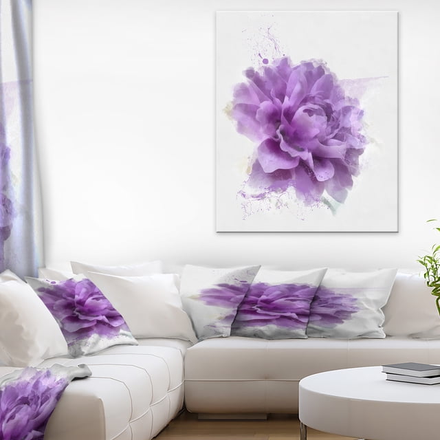 Illustration Aquarelle de Rose Pourpre - Impression d'Art Floral sur Toile