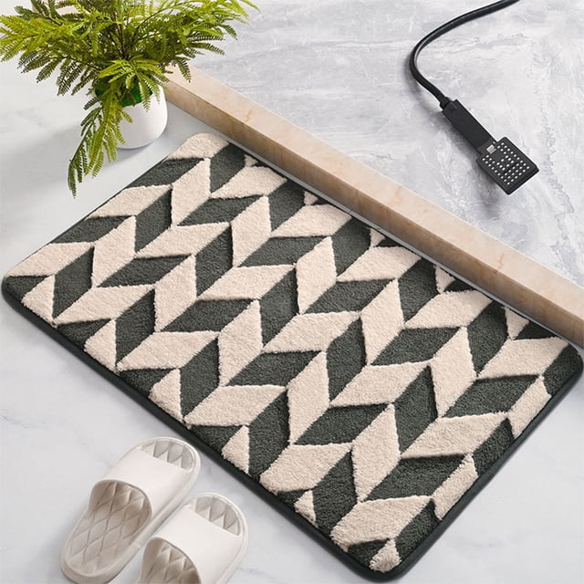 EGNMCR Bathroom Water Absorbent Door Mat Quick Dry Entry Mat For Shower Room Solid Color Non Slip Rug For Toilet Entrance Bathroom Rug Blanket