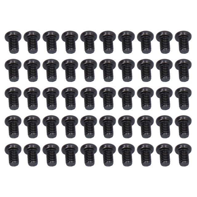 Attache de Machine à Poêle 50 Pcs DIN 7985 Vis de Tête de Poêle en Acier Entièrement Filetée Zinc Noir