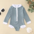 thumbnail image 2 of Girls Rash Guard Bathing Suits Ruffle Long Sleeve Sun Protection Toddler Bathing Suit 18-24 Months, 2 of 5