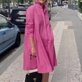 thumbnail image 4 of CEHVOM Robe Longue Maxi pour Femmes, Mode, Col Rond, Manches Longues, Décontractée, avec Poches, Unie, en Solde, 4 of 7