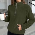 thumbnail image 4 of Timegard Half Zip Pullover for Women Cropped Long Sleeve Tops Sweatshirts Thumb Hole Fall Solid Color Tops, 4 of 6