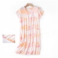 thumbnail image 2 of Lixiuxyad Chemise de Nuit d'Été pour Femme Grande Taille Chemise de Nuit pour Femme Tenue de Nuit Manches Courtes Chemise Décontractée Imprimée Robe de Nuit, 2 of 3