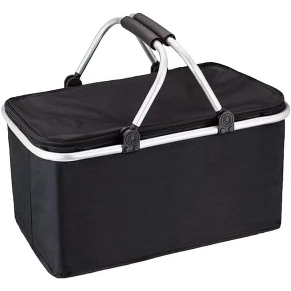 Sac Isotherme pour Panier de Pique-Nique avec Poignée à Cadre en Aluminium pour Voyage, Magasinage, Camping pour 2, 4, 6 Ou Même 8 Personnes