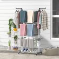 thumbnail image 3 of Patiojoy Foldable Clothes Drying Rack Oversized 4-Tier Collapsible Laundry Rack w/ 3 Retractable Trays Hanger Holders, 3 of 9