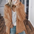 thumbnail image 2 of Womens Fuzzy Fleece Jackets 2023 Clearance Solid Zipper Sharpa Coat Fall Winter Warm Thick Hooded Jacket with Pockets, 2 of 6