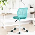 thumbnail image 2 of FurnitureR Carnation Swivel Teen Plastic and Mesh Task Chair in Turquoise, 2 of 7