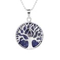 thumbnail image 1 of Natural Round Gem Stone Kabbalah Tree of Life Necklaces Pendants, 1 of 6