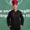 thumbnail image 3 of Long Sleeves Chef Jacket Coat Hotel Waiters Kitchen Uniform Tops Black 3XL, 3 of 9