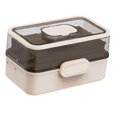 thumbnail image 3 of Esquirla Medicine Box Multi Layer Dustproof Art Crafts Case for Office Study Bathroom beige, 3 of 8