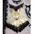 thumbnail image 4 of tredstone Ensemble de Pyjama pour Femmes Aguichant en Dentelle et Maille, Haut à Bretelles Réglables et Short, 4 of 8