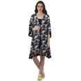thumbnail image 2 of Moomaya Front Open Printed Shrug 3/4 Sleeve Georgette Beach Cover Up For Women, 2 of 6