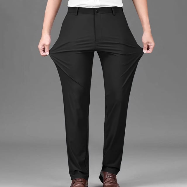 Chbgutlmr Dress Pants for Men Plus Size High Waist Button Lightweight Suit Pants Work Business Trousers