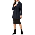 thumbnail image 2 of INSPIRE CHIC Manteaux pour Femmes Revers Cranté Manches Longues Simple Boutonnage Automne Hiver Caban TP Bleu Foncé, 2 of 7