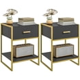 thumbnail image 1 of HOMCOM Bedside Table Set of 2, Nightstand with Drawer and Shelf, 1 of 9
