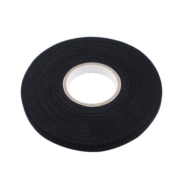 TFixolElectrical PVC Insulation Tape Flame Retardant 9mm*25m Black. A roll of black PVC insulation tape with flame-retardant properties, designed for electrical applications and repairs. Often used for securing wiring or bundling cables in home improvement projects.