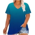 thumbnail image 2 of Liquidation d'Économies! Hauts Surdimensionnés pour Femmes en Liquidation, Hauts à Manches Courtes d'Été pour Femmes, Chemise de Base à Manches Courtes et Col en V Imprimée pour Femmes Grande Taille, 2 of 5