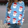 thumbnail image 2 of Pisexur Chandail en Molleton de Noël pour Femmes Sans Capuche Imprimé Graphique Vacances Col Rond Chandail en Molleton Ample Surdimensionné Automne Mode Décontracté Chandail-Over Manches Longues pour Femmes, 2 of 4