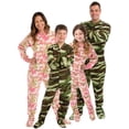 thumbnail image 2 of Camouflage Green Camo Micro-polar Fleece Adult Footed Pajamas Sleeper, 2 of 2