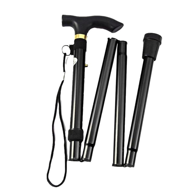 Bâton de Marche Pliable Canne de Voyage Alliage d'Aluminium Hauteur Réglable χ Q3F2