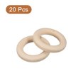 thumbnail image 3 of Unique Bargains 20Pack 50mm(2') Natural Wood Rings, 10mm Smooth Unfinished Wooden Circles, 3 of 7