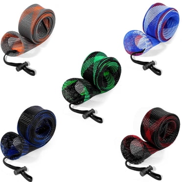 Fishing Rod Sleeve with Lanyard - Fishing Pole Sleeve Fishing Rod Cover for Casting Rod, Sea Fishing Rod, Fly Rod - Braided Mesh Rod Protector Fishing Rod Sock