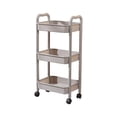 thumbnail image 2 of Birdeem 3 Tier Rolling Storage Cart with Armrests and Wheels,Versatile Utility Cart for Kitchen Bathroom Home Organization,Sturdy Plastic Mobile Organizer, 2 of 9