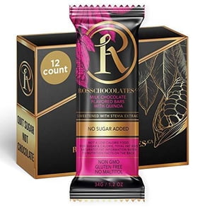 Ross Chocolates – Bars de chocolat gourmands , sucrés avec Stevia , sans sucre , faible glycémie , Keto amical , bon pour les diabétiques , non-OGM12 Boîte de comptage (chocolat au lait avec quinoa)