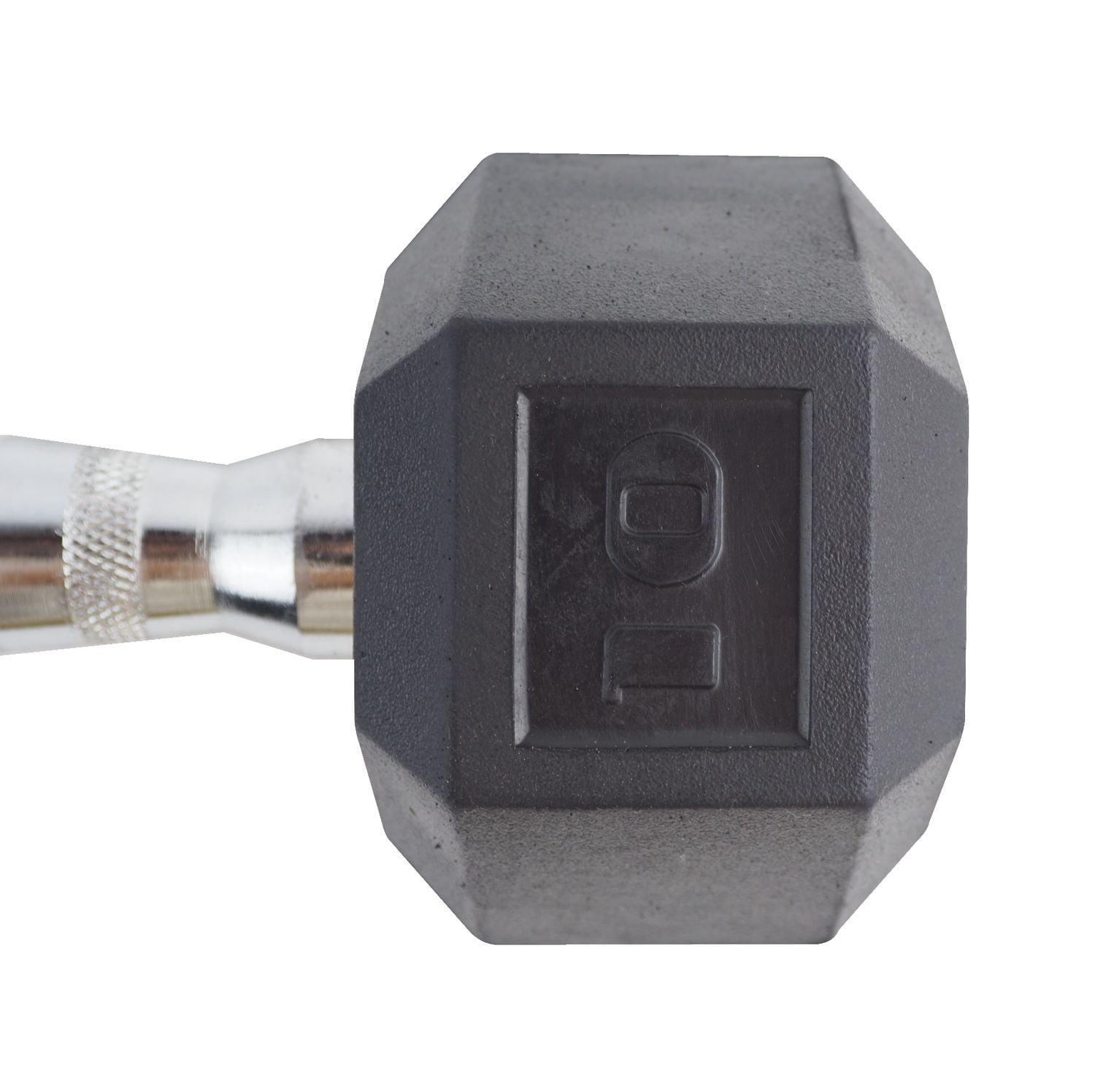 Haltère hexagonal revêtement caoutchouc GoZone – Noir/chrome
