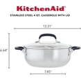 thumbnail image 2 of KitchenAid - Casserole en Acier Inoxydable Brossé avec Couvercle, Compatible avec Cuisinière à Induction (3,8 L/4 Qt), 2 of 8