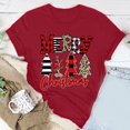 thumbnail image 4 of Haut de Sapin de Noël Femme Décontracté Col Rond Manches Courtes T-shirt Imprimé Sapin de Noël Haut, 4 of 6